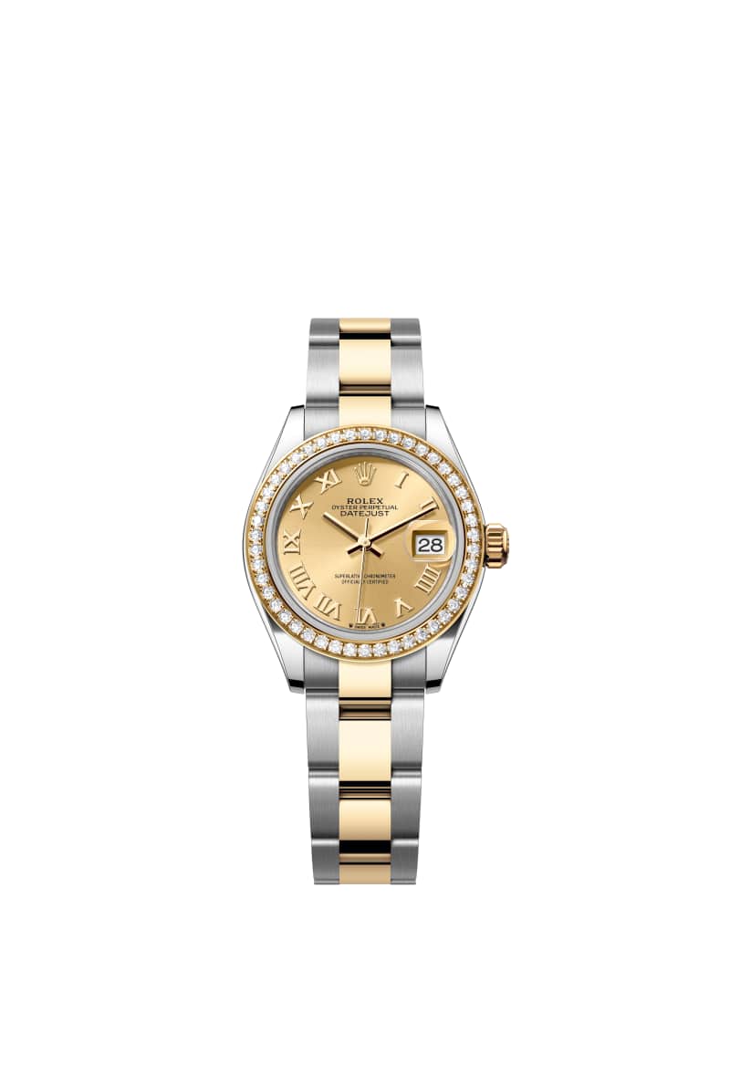 ROLEX Lady-๋ฐ์ดํธ์ ์คํธ 28 279383RBR ์ดํ์ธ Color ๋ค์ด์ผ ์ค์ด์คํฐ์คํธ๊ณผ ์๋ก์ฐ Gold