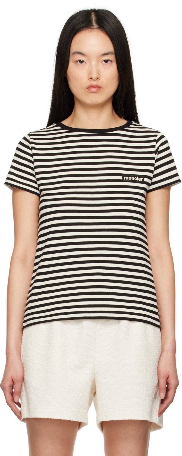 오프화이트 & Black Striped T-shirt 251111F110044