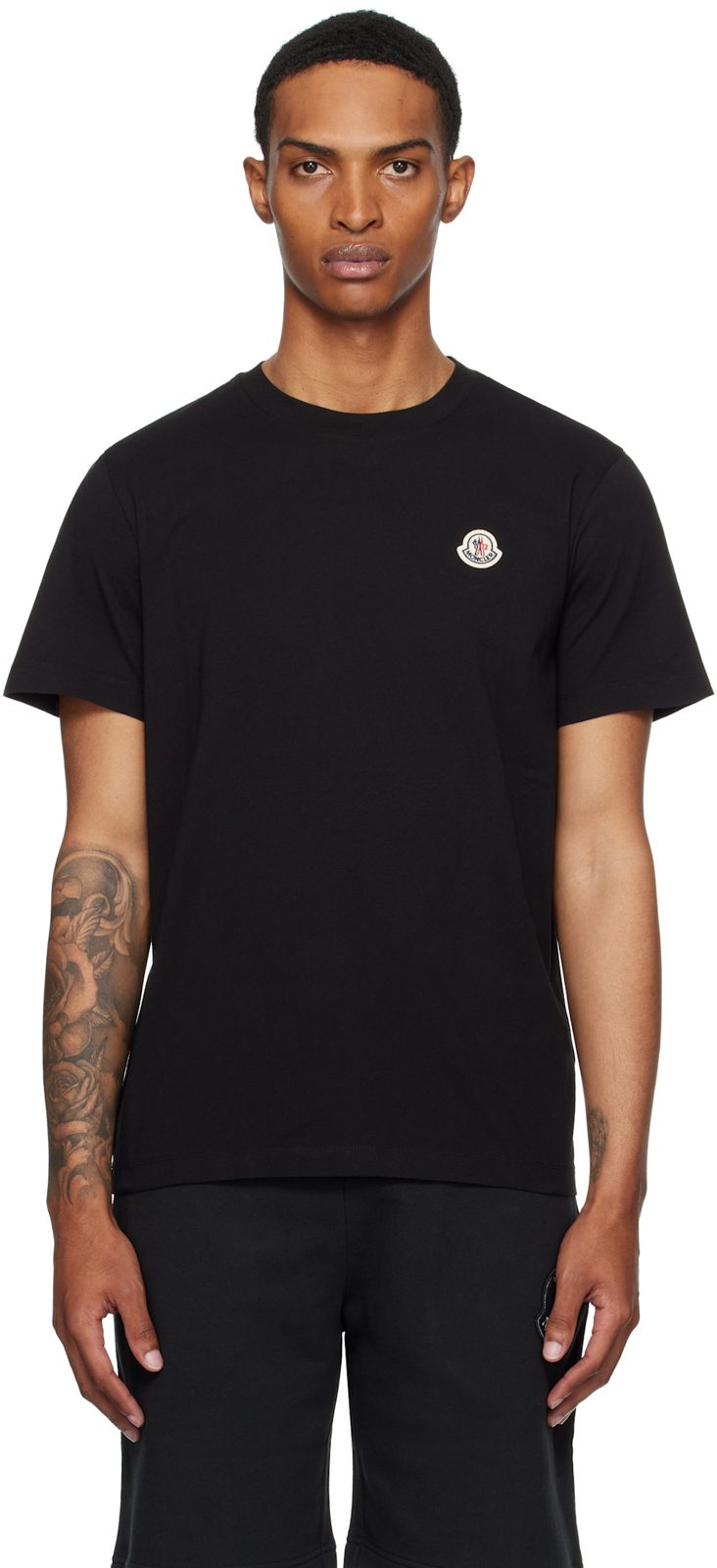 Three-Pack Black Logo Patch Cotton T-shirts 252111M213057