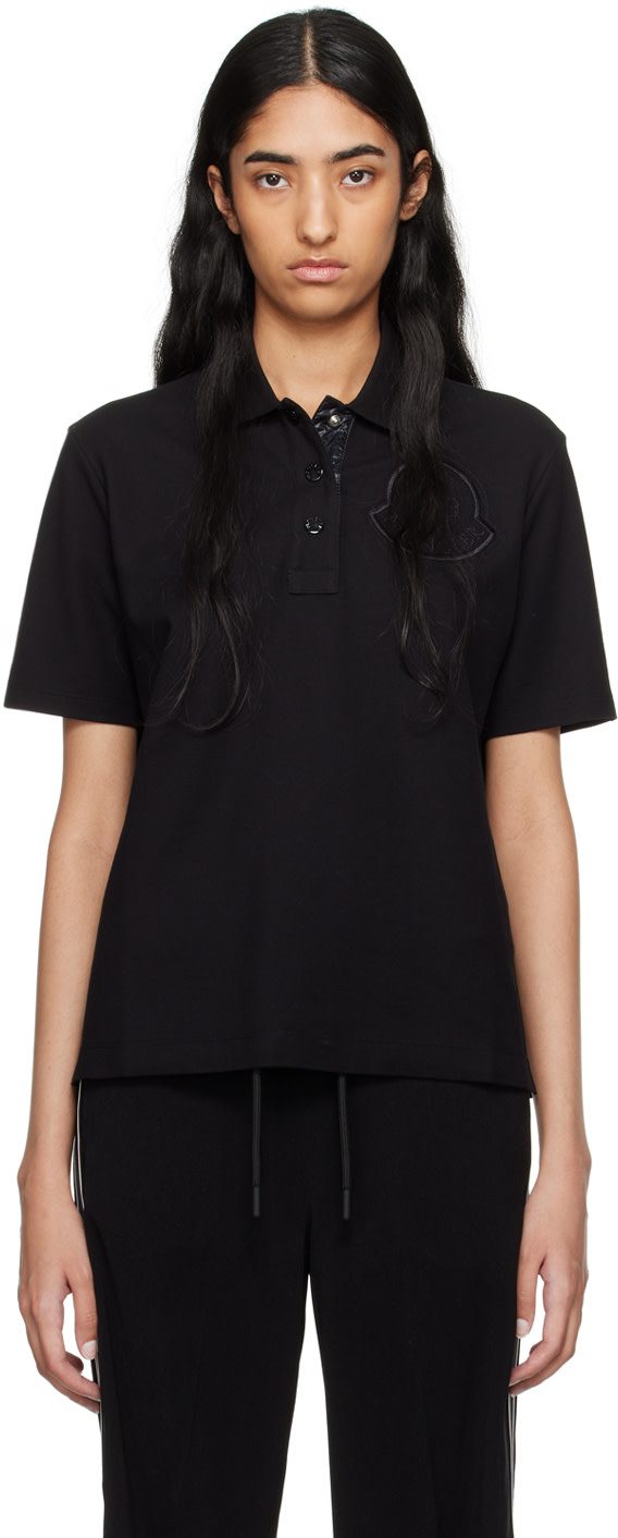 Black Embroidered-Logo Polo 242111F108003