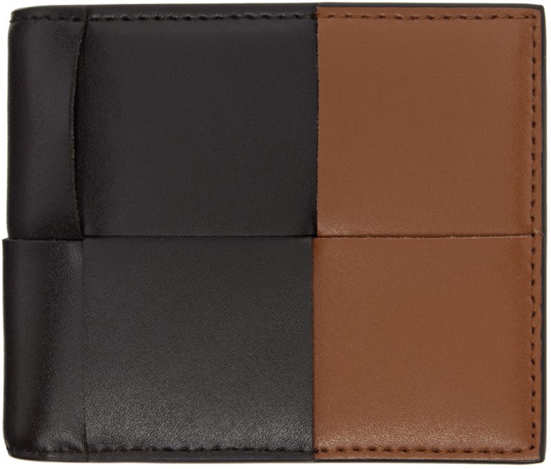 Black & Brown Cassette Bi-Fold Wallet 242798M164010