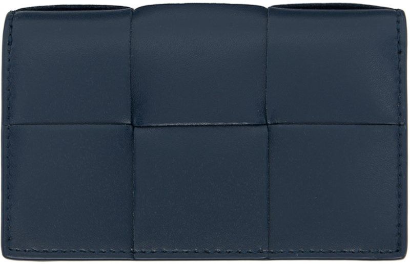 Navy Cassette Business Card Holder 242798M164012