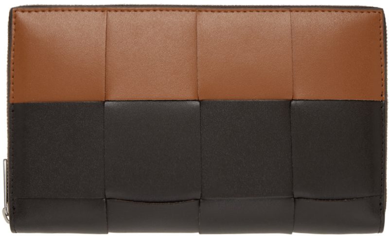 Brown & Tan Cassette Zip Around Wallet 242798M164005