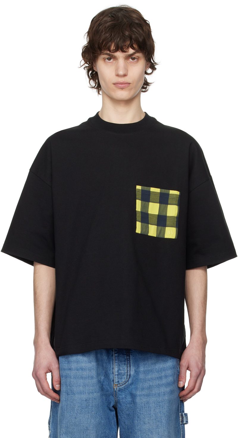 Black Soft Cotton Jersey T-shirt 251798M213001