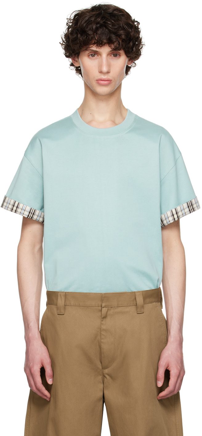 Blue Double Layer T-Shirt 242798M213000