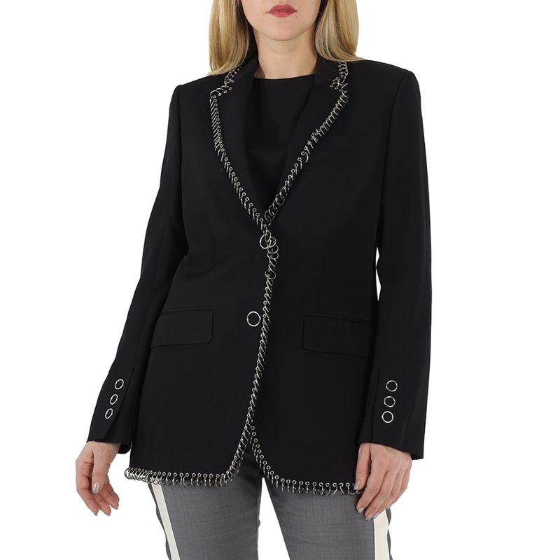 Black Sidon Ring-pierced Boxy Blazer