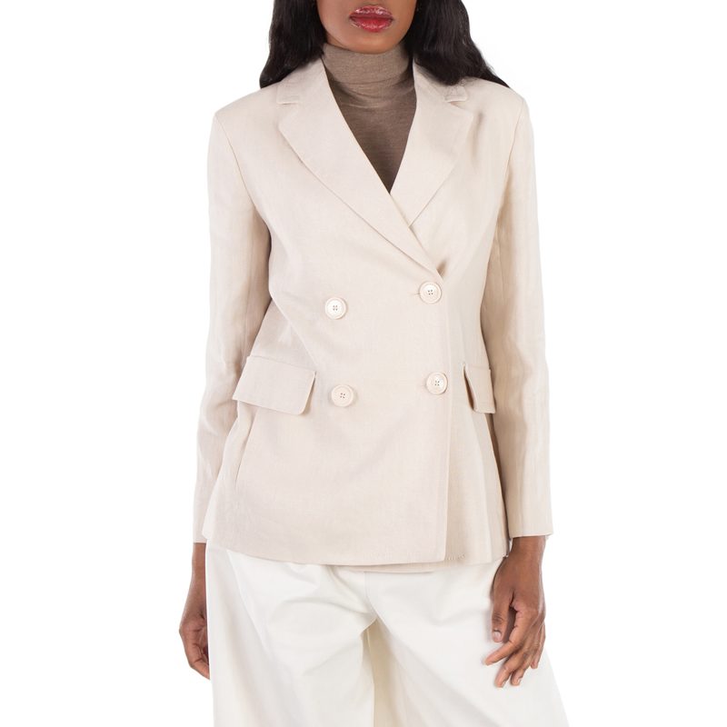 Laura Double-Breasted Linen Blazer