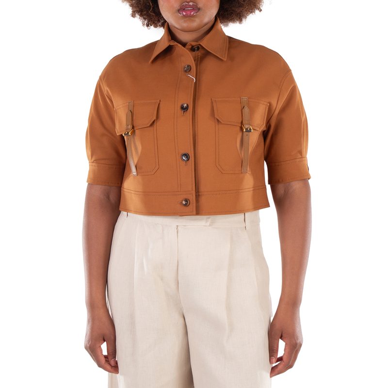 Agiate Cropped Stretch-Cotton Jacket