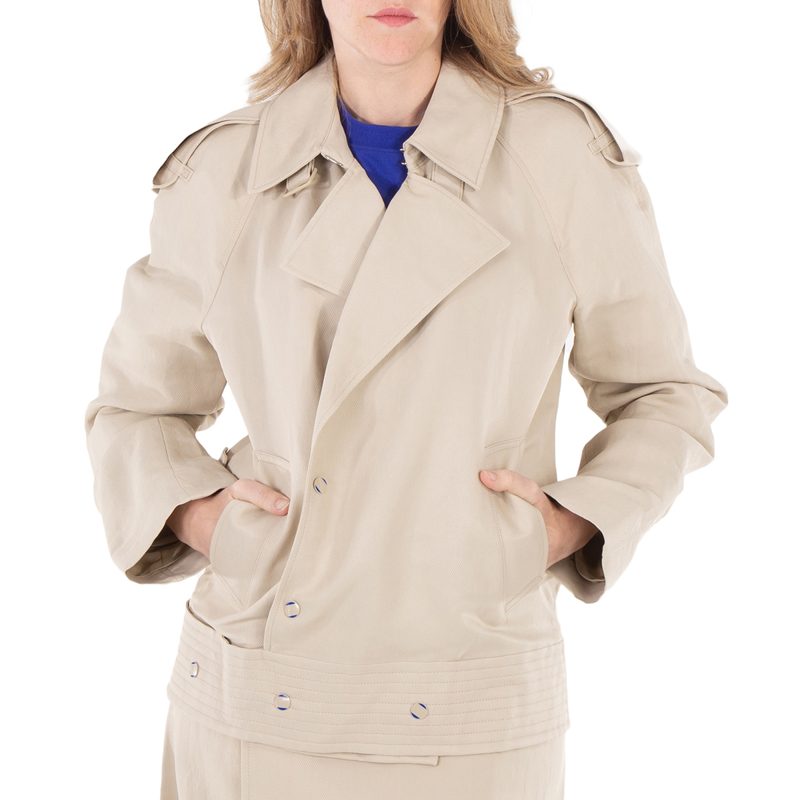 Double-Breasted Canvas Trench Jacket