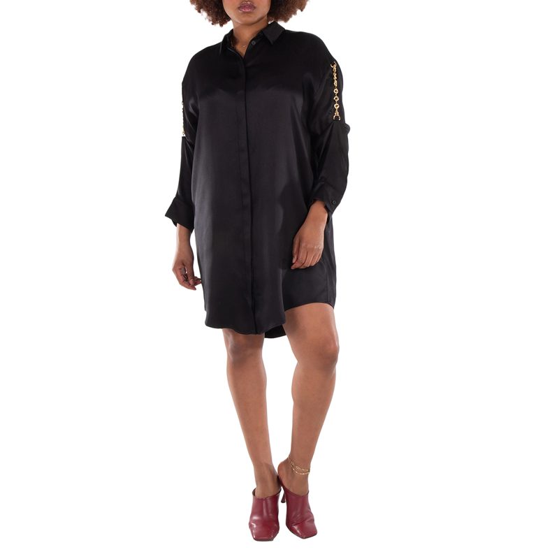 Satin Silk Shirt Dress