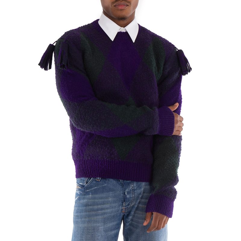Diamond-Pattern Wool Jumper