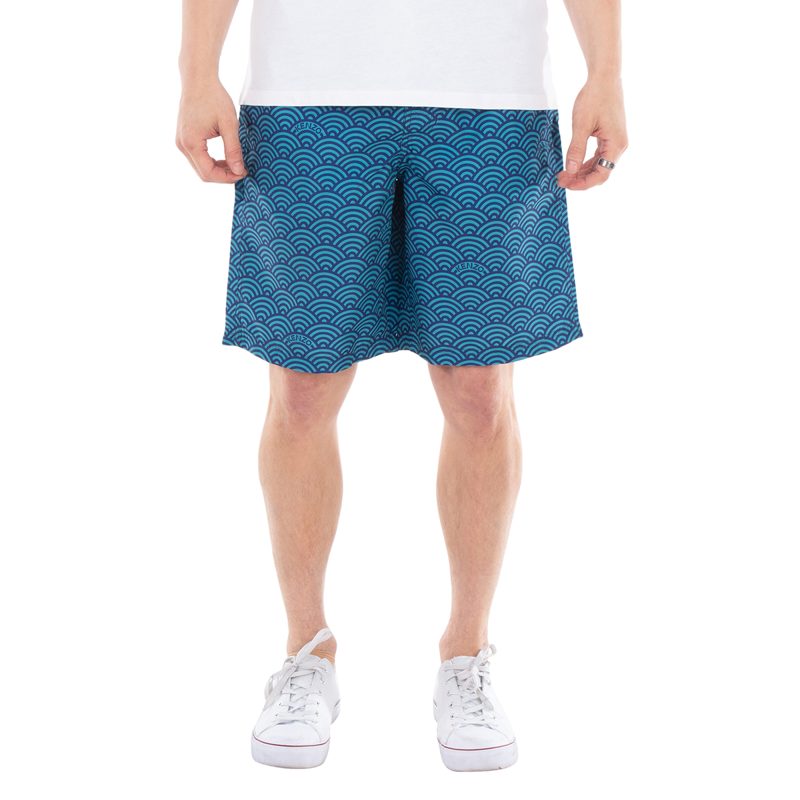 Drawstring Waistband Swim Shorts_Blue