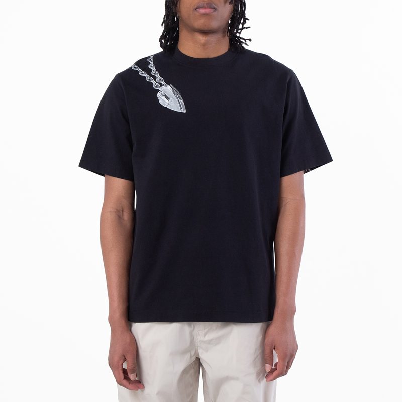 Shield Crewneck Cotton T-Shirt_Black Ip Pattern