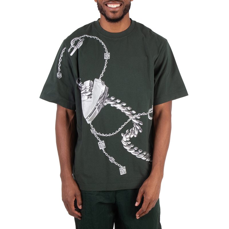 Graphic Print Crewneck Cotton T-Shirt_Fir Pattern