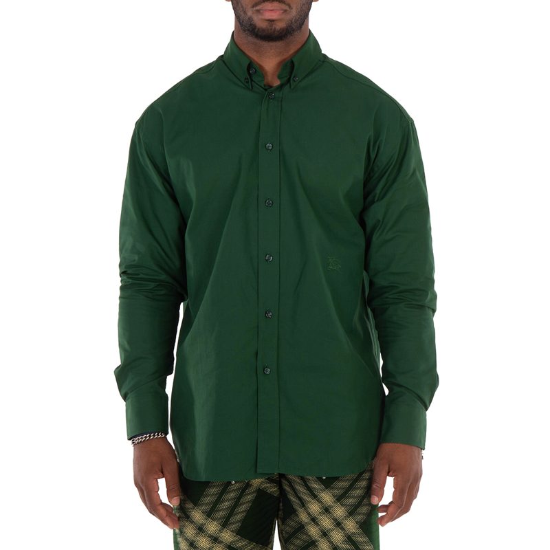 Equestrian Knight Embroiered Cotton Shirt_Ivy