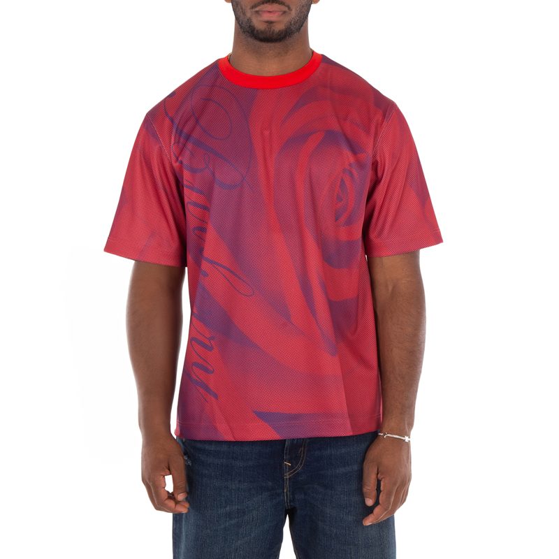 Rose Print Football T-Shirt