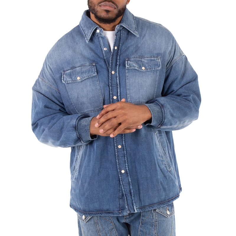 Alexander McQueen Long Sleeve Denim Shirt_Blue