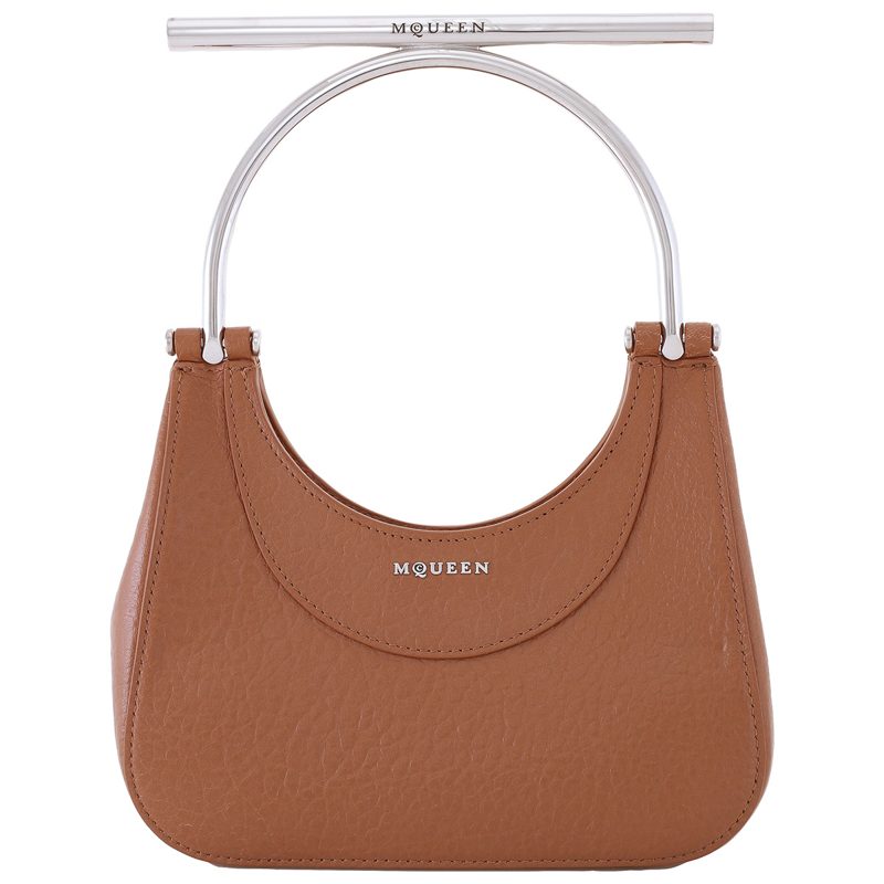 Alexander McQueen Chain-Link Crossbody Bag_Pecan/Silver