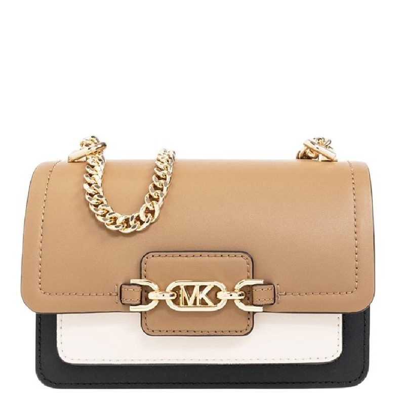 Michael Kors Heather Chain-Link Crossbody Bag_Beige