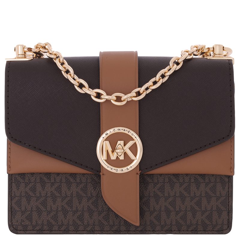 Michael Kors Ladies Greenwich Small Presbyopia Crossbody Bag - Brown/Acorn_Brown/Acorn