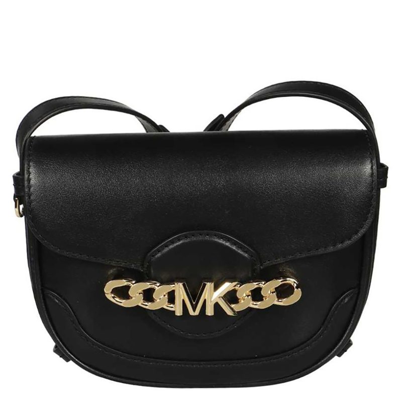 Michael Kors Ladies Hally Extra-Small Embellished Leather Crossbody Bag - Black_Black