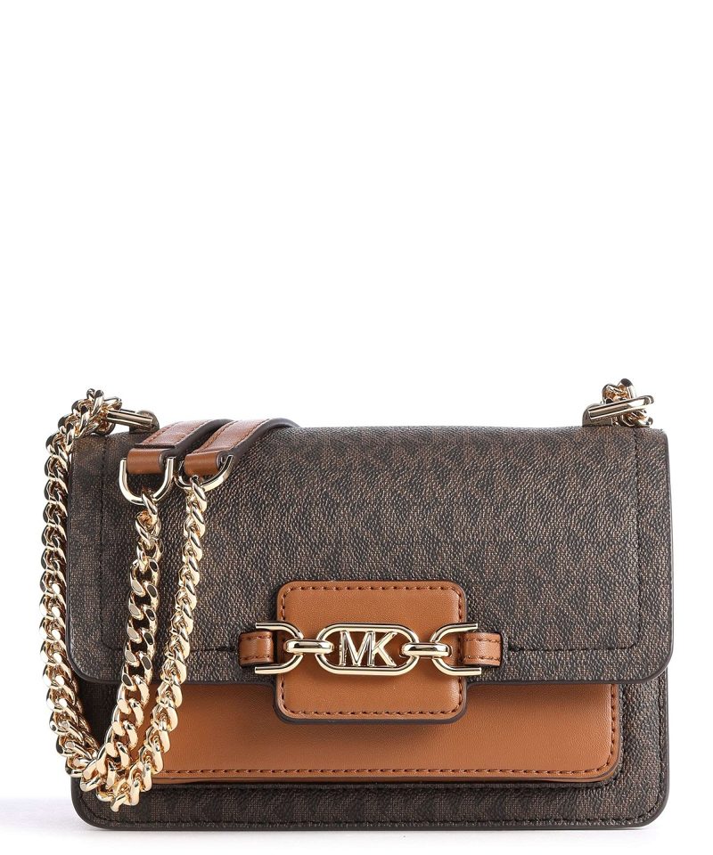 Michael Kors Ladies Heather Extra-small Logo Crossbody Bag - Brown/Acorn_Brown/Acorn