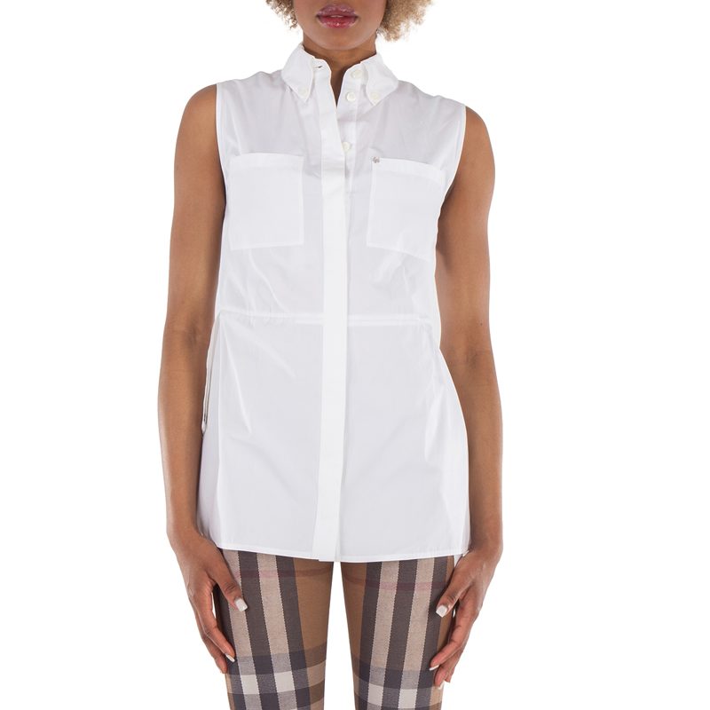 Draped Panel Sleeveless Shirt