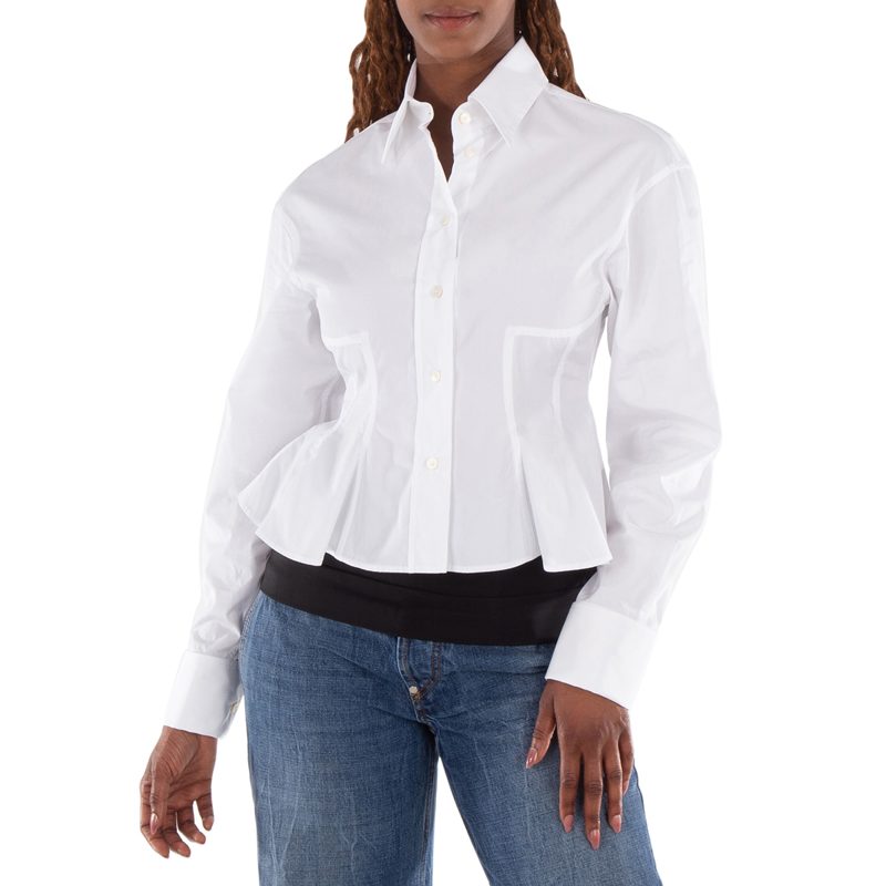 Peplum Waist Cotton Shirt