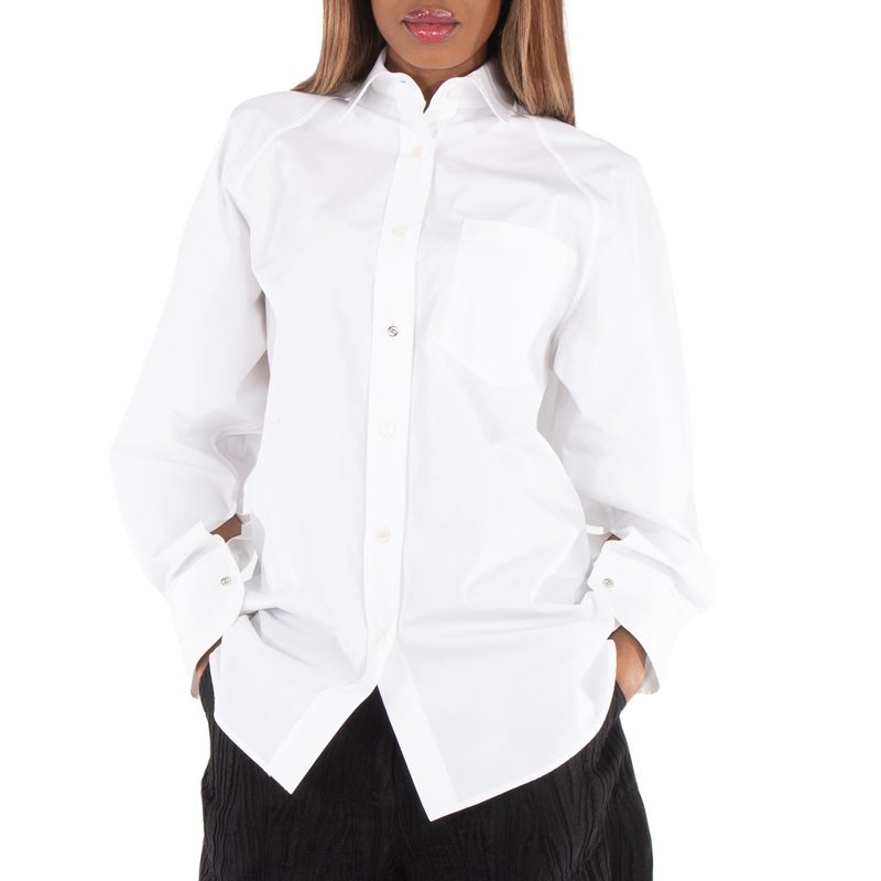 Pure White Cotton Poplin Oversize Shirt