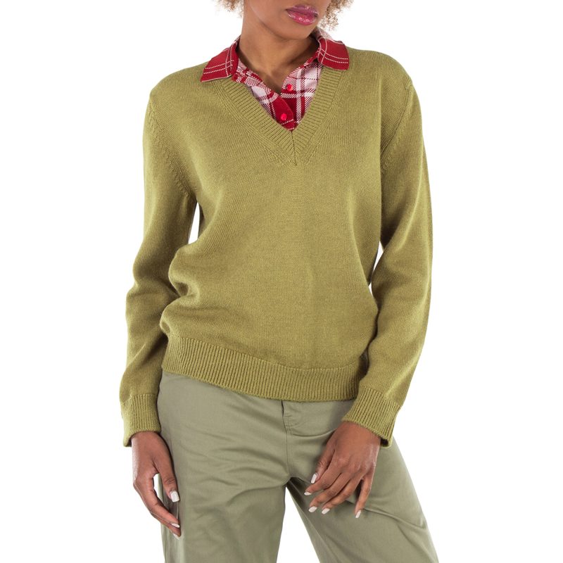 Polo Collar V Neck Sweater