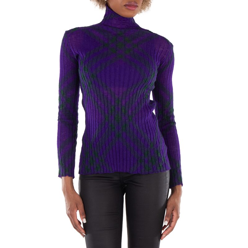 Check Pattern Long Sleeve Sweater