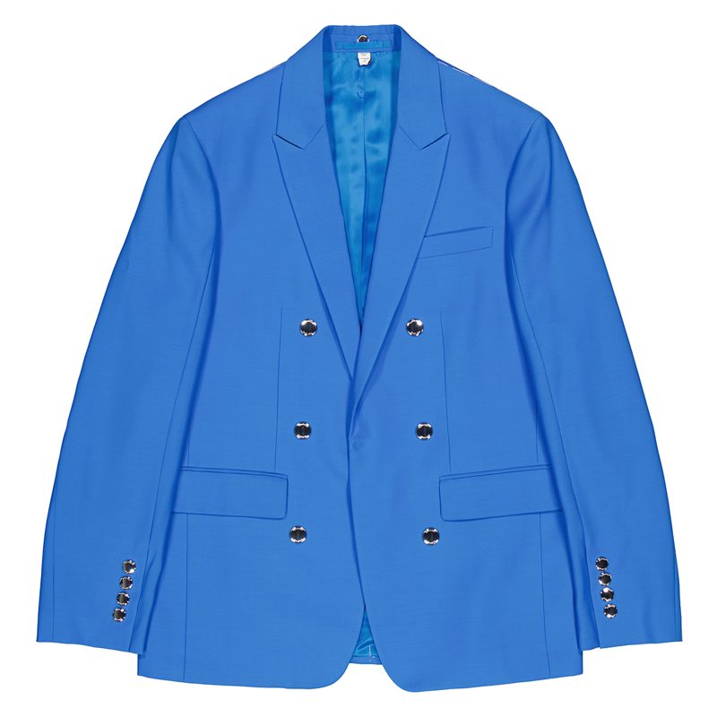 Mens Vivid Blue Wool Tailored Jacket