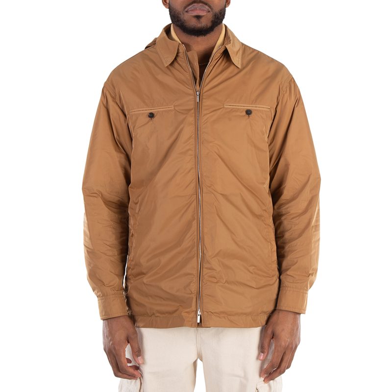 Detachable Hood Long Sleeve Jacket_Beige
