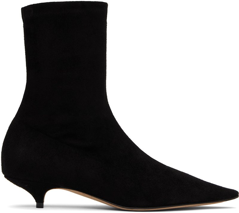 The Row Black Liisa Kitten Boots 252359F113007