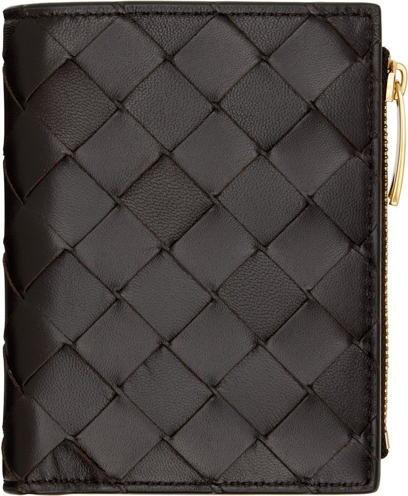 Brown Intrecciato Small Bi-Fold Wallet 252798F040003