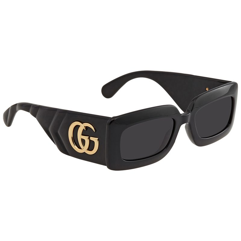 Gray Rectangular Ladies Sunglasses GG0811S 001 53