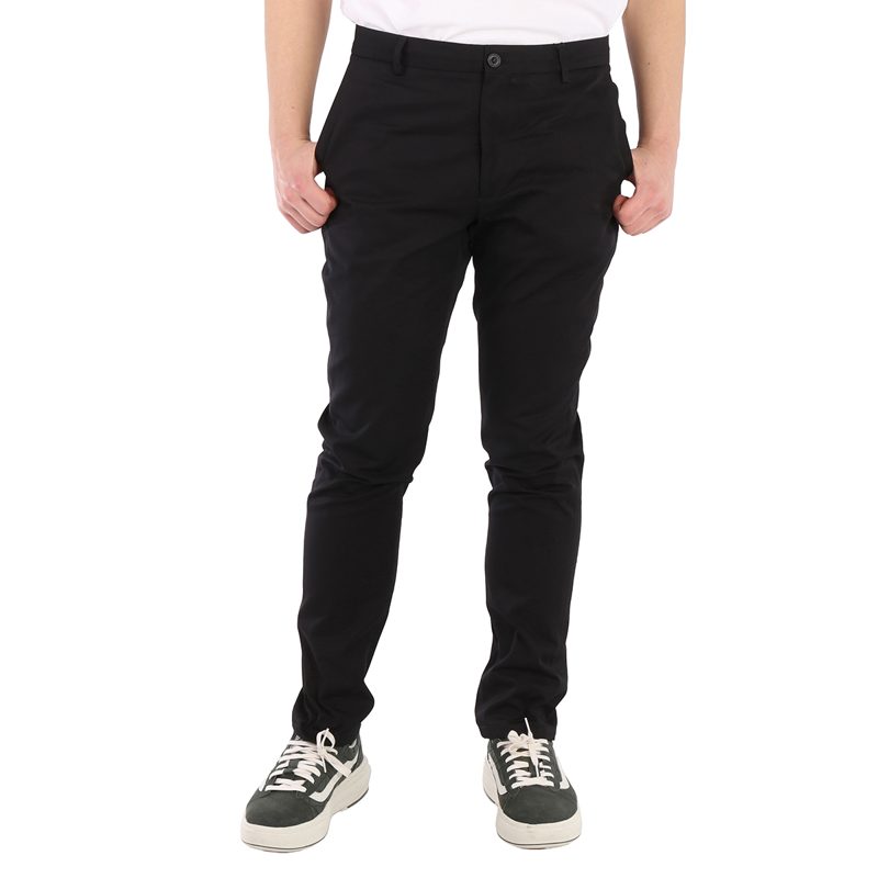 Mens Black Slim-Fit Chino Pants