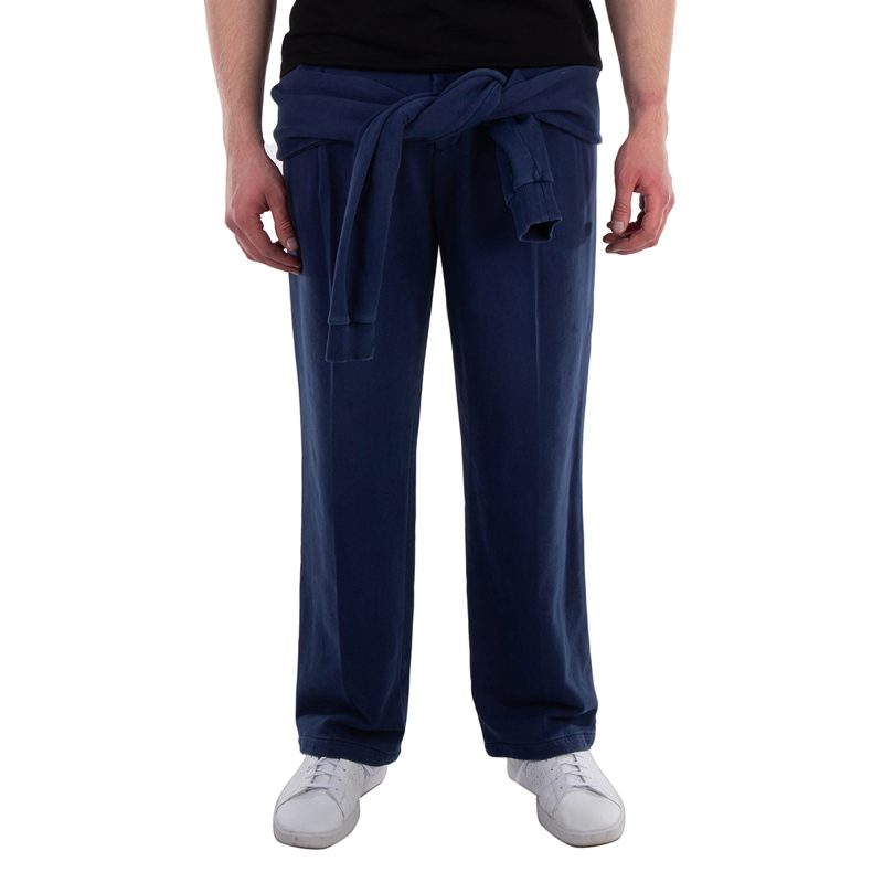 Muted Navy Reconstructed Tailored Cotton Trousers