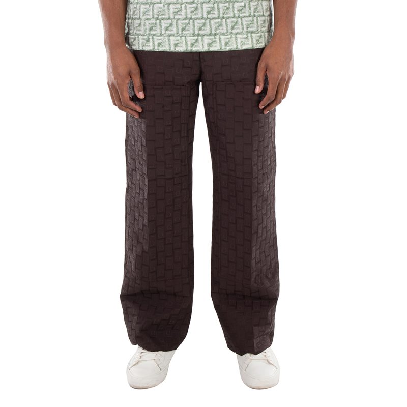 Straight Leg Monogram Pattern Trousers