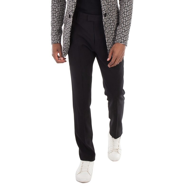 Mens Black Cigarette Tapered Trousers