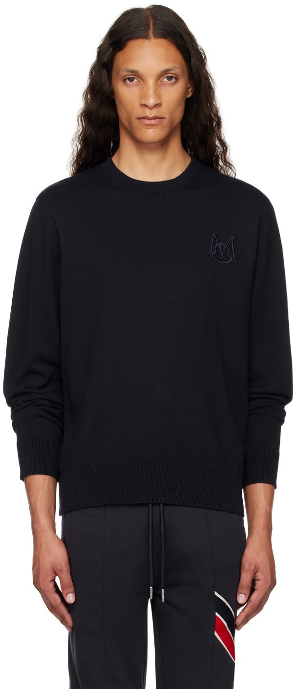 Navy Applique Sweater 242111M201008