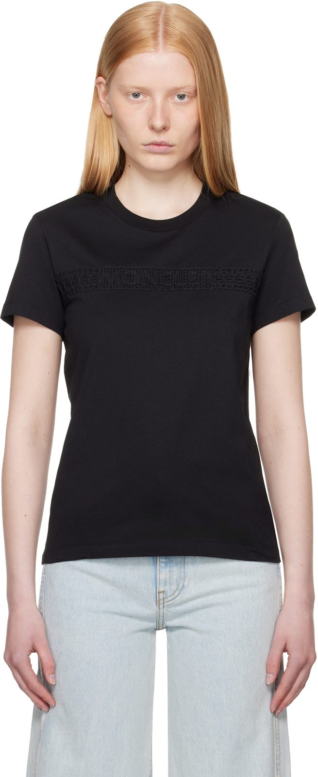 Black Embroidered-Logo T-shirt 251111F110045