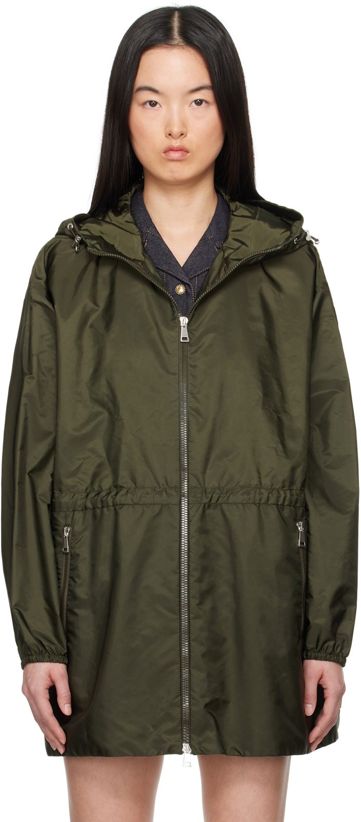 Green Wete Hooded Jacket 251111F063053