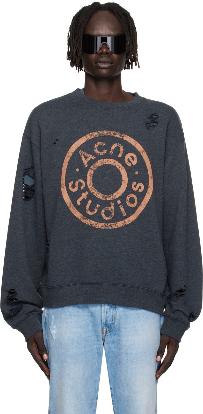 Black Printed Logo Sweatshirt 252129M204005