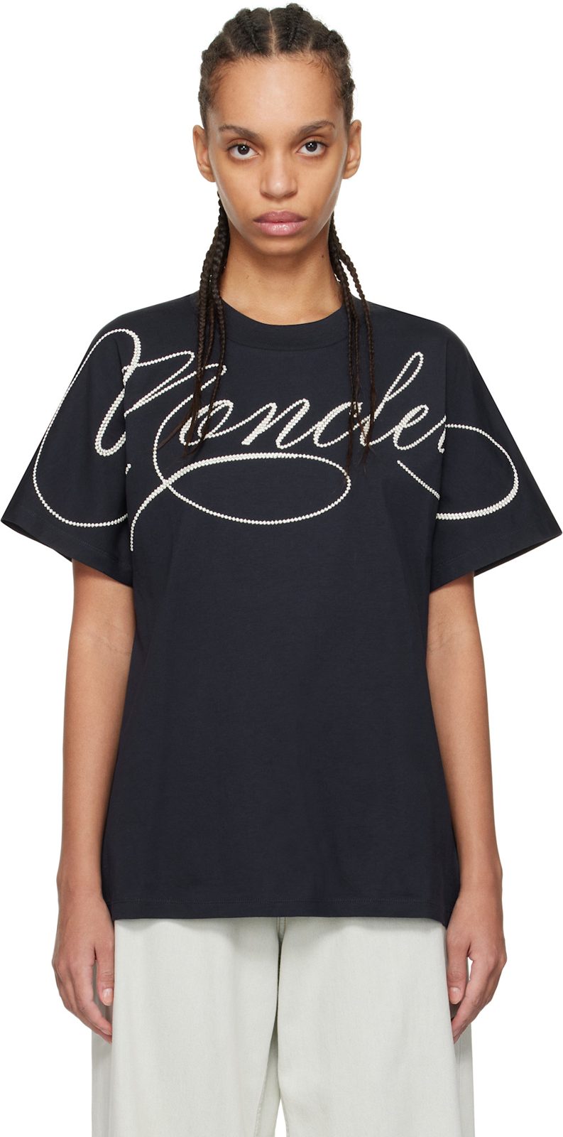 Navy S/S Logo T-shirt 251111F110028