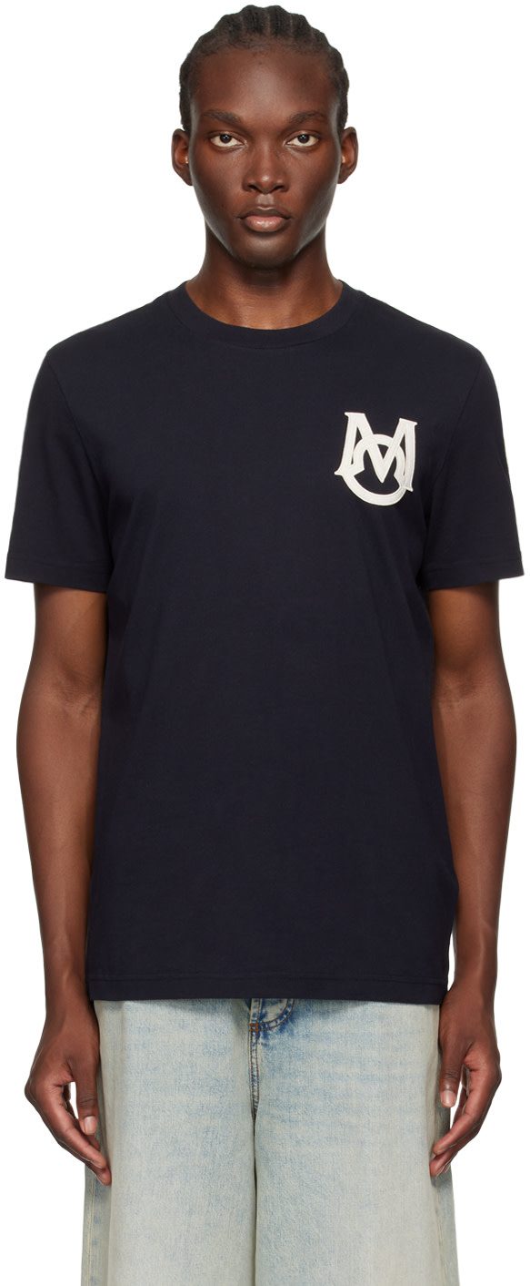 Navy Monogram T-Shirt 242111M213115