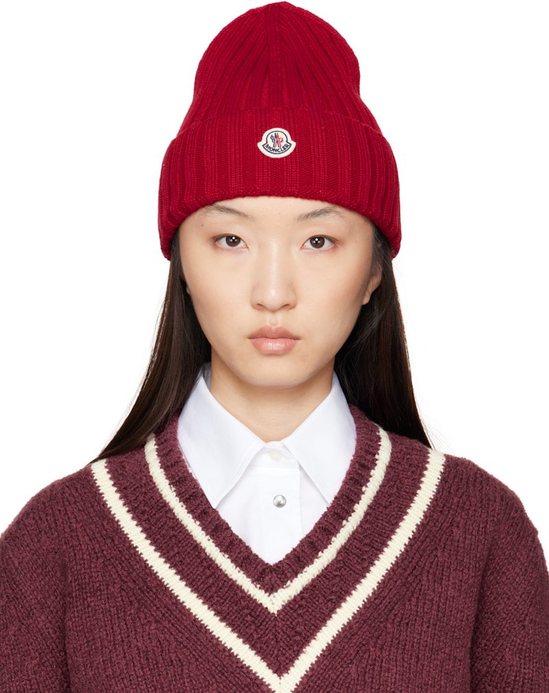 Red Wool Beanie 252111F014005