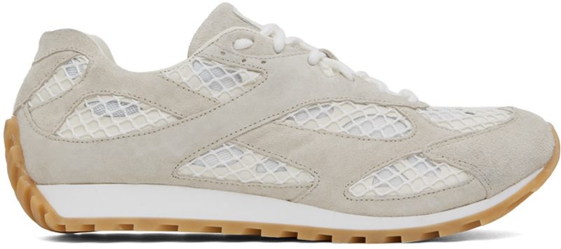 White & Gray Orbit Sneakers 242798M237000