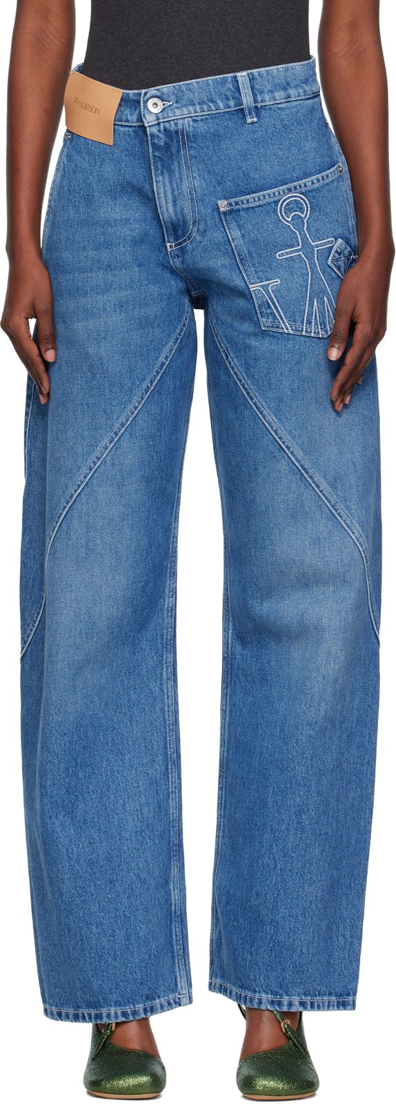Blue Twisted Workwear Jeans 252477F069006