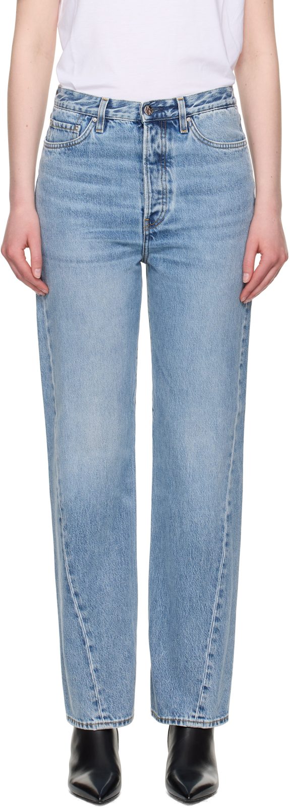TOTEME Blue Twisted Seam Jeans 252771F069011